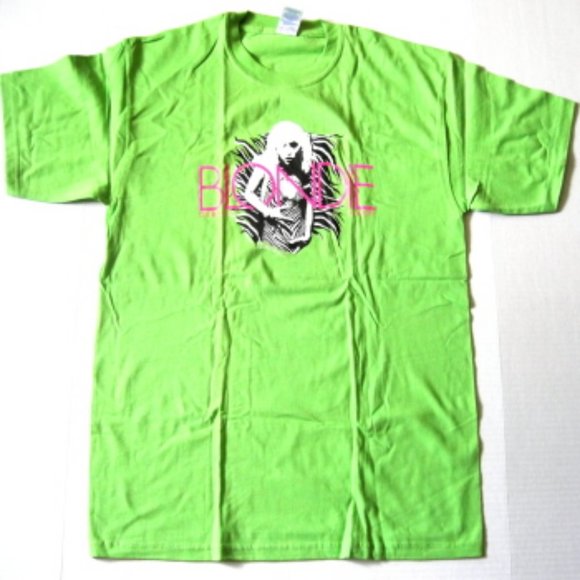 Blondie Debbie Lime Green Zebra Tee (L) - Picture 1 of 2